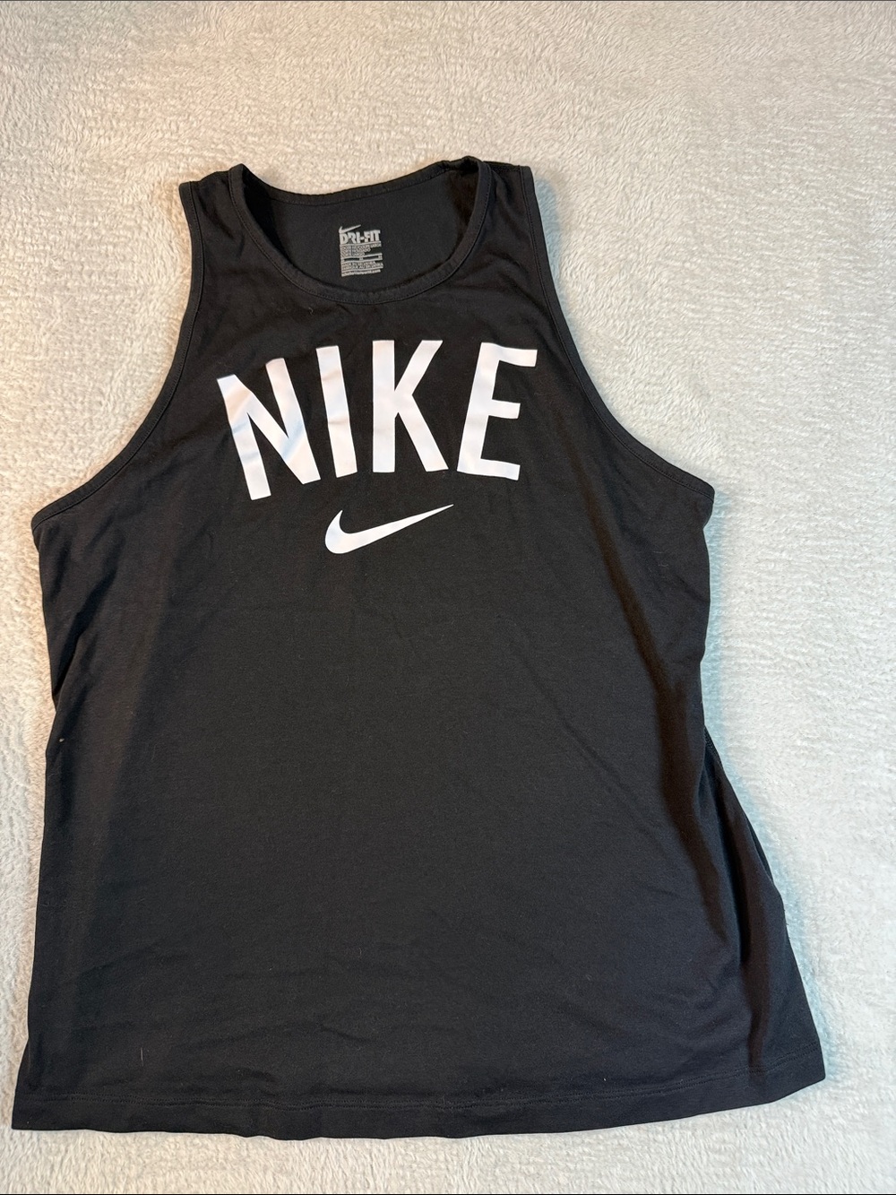 Nike Black Tank Top with White Logo